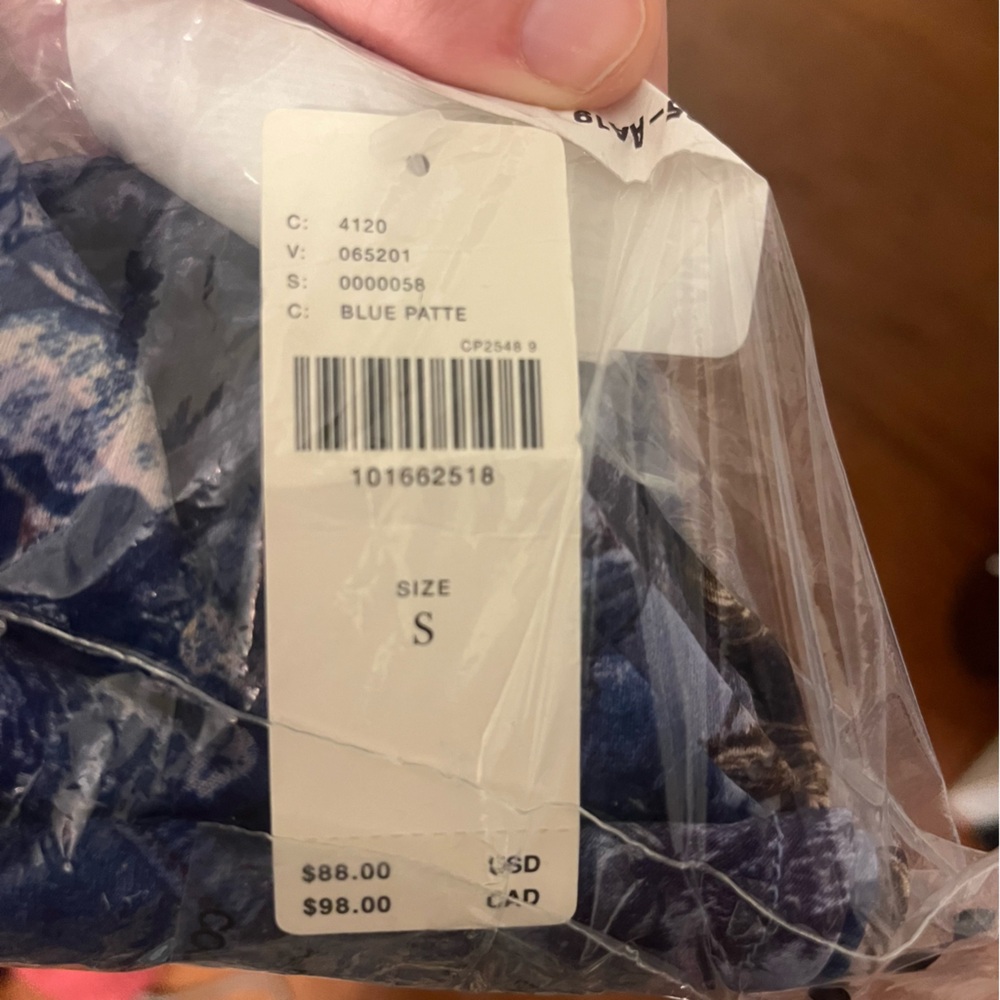 Anthropologie Tilda Mini Slip Skirt Blue Pattern SZ small NWT Floral Feminine - Picture 5 of 5